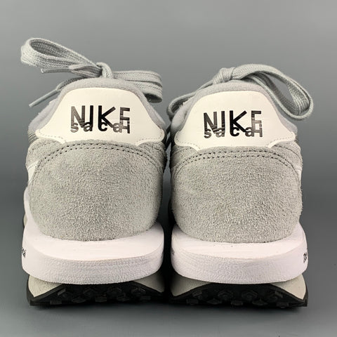 Zapatillas NIKE x SACAI FRAGMENT Talla 7 Gris Blanco Plataforma de malla LD WAFFLE
