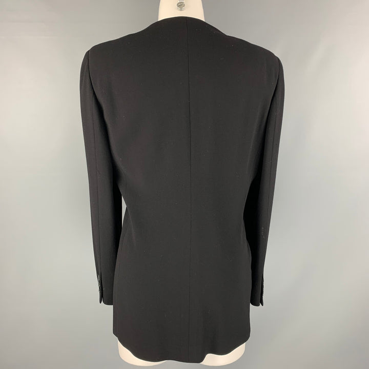 GIORGIO ARMANI Black Wool Solid Single breasted Size 6 Jacket