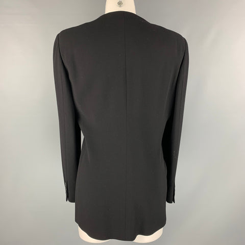 GIORGIO ARMANI Chaqueta talla 6 de lana negra lisa con botonadura única