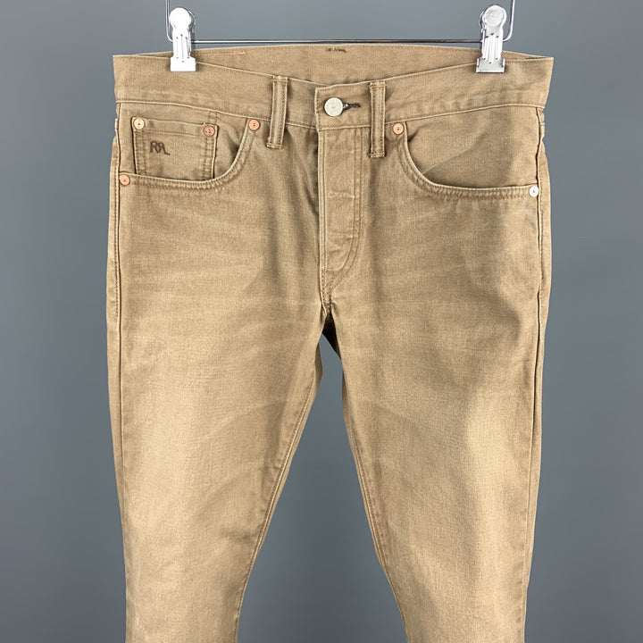 RRL by RALPH LAUREN Size 29 Tan Cotton Button Fly Casual Pants