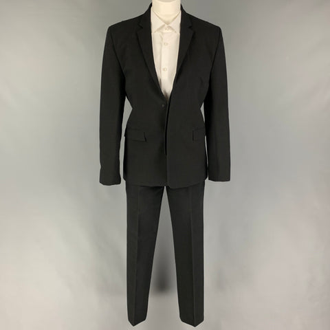 TIM COPPENS Size 36 Black Cotton Blend Hidden Buttons Suit
