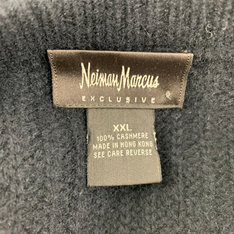 NEIMAN MARCUS Size XXL Black Knitted Cashmere Crew-Neck Sweater