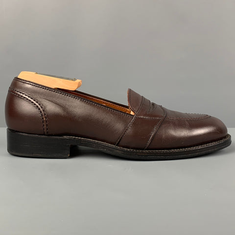 ALDEN Size 7 Brown Leather Penny Loafers