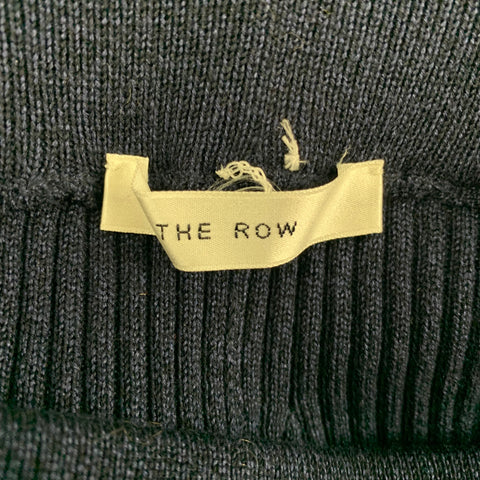 THE ROW Size S Navy Cotton Silk Ribbed Elastic Waistband Casual Pants