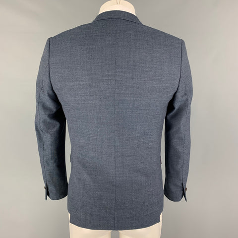 THE KOOPLES Size 36 Blue Grid Wool Notch Lapel Sport Coat