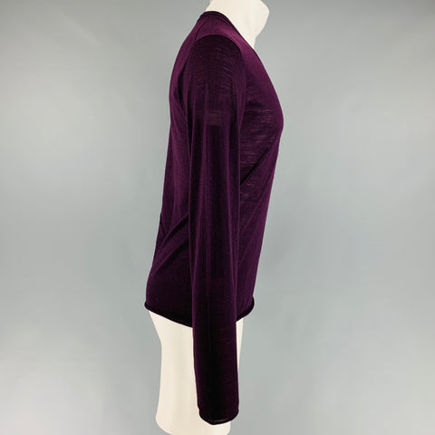 DOLCE & GABBANA Size XS Purple Knitted Wool V-Neck Pullover