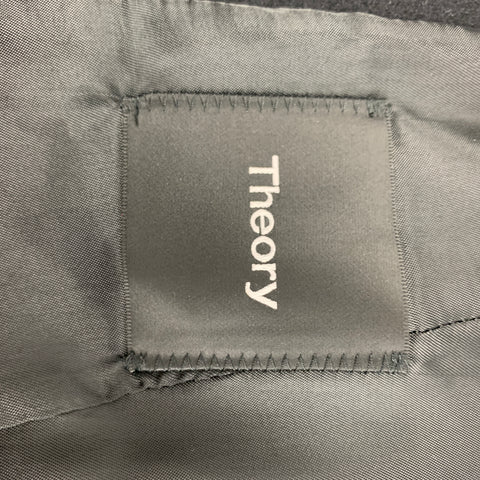 THEORY Size M Black Brick Vertical Stripe Bower Coat