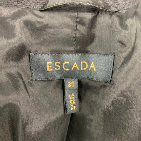 ESCADA Taille 6 Veste d’embellissement en mélange de laine vierge noire et dorée