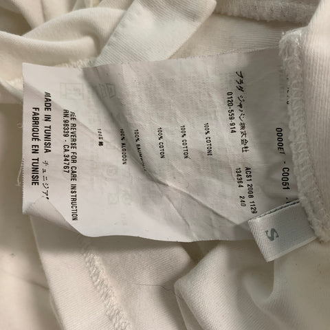 PRADA Size S White Cotton Solid Long Sleeve Casual Top