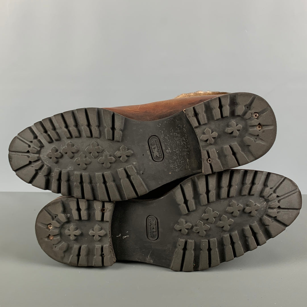 MAGNANNI Talla 9.5 Botas con cordones de cuero marrón