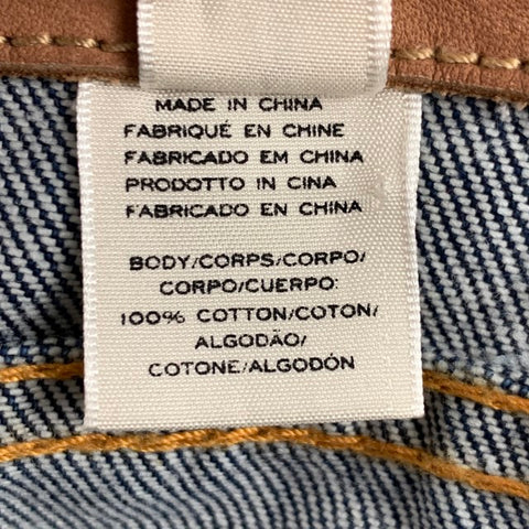 MARC JACOBS Chaqueta corta de mezclilla índigo con puntadas en contraste talla M