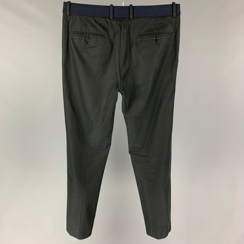 ALEXANDER MCQUEEN Size 34 Black Navy Cotton Zip Fly Dress Pants