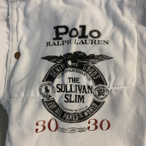 POLO by RALPH LAUREN The Sullivan Size 30 White Cotton / Elastane Jeans