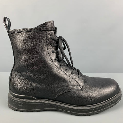 WOOLRICH Size 11 Black Leather Ankle Boots