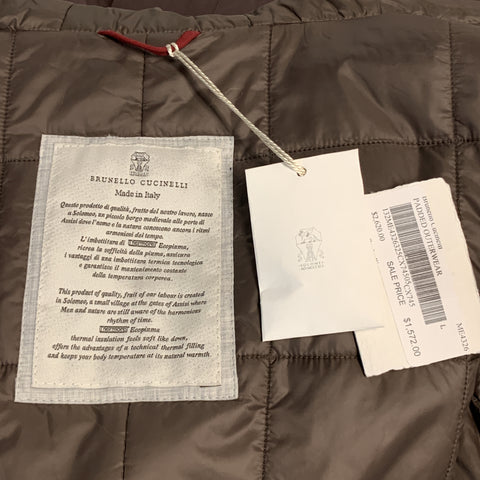 BRUNELLO CUCINELLI Size L Plum Cotton Blend Hooded Patch Pockets Zip & Snaps Jacket
