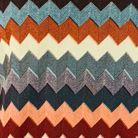 MISSONI SPORT Size 48 Multi-Color Zig Zag Wool Crew-Neck Sweater