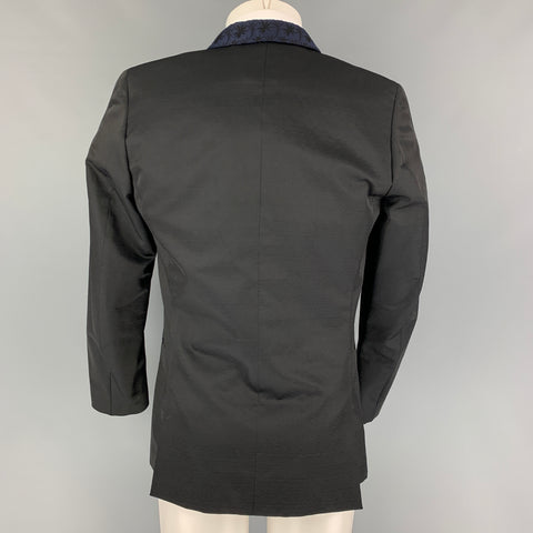 PS by PAUL SMITH Taille 38 Manteau de sport en laine et polyester noir marine